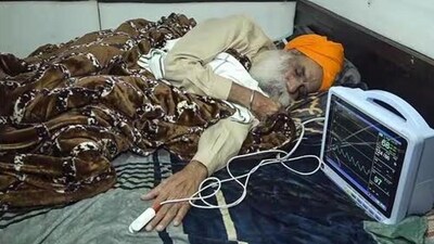 Farmer leader Jagjit Singh Dallewal during his hunger strike at the Khanauri border in Sangrur district of Punjab. (PTI File) Farmer leader Jagjit Singh Dallewal during his hunger strike at the Khanauri border in Sangrur district of Punjab. (PTI File)