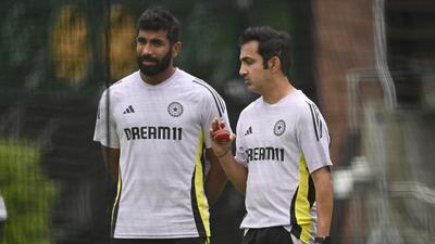 India’s head coach Gautam Gambhir speaks with Jasprit Bumrah during a practice session ahead of the Test in Sydney. (AFP) India’s head coach Gautam Gambhir speaks with Jasprit Bumrah during a practice session ahead of the Test in Sydney. (AFP)