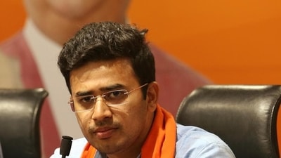 Bengaluru South MP Tejasvi Surya (File photo) Bengaluru South MP Tejasvi Surya (File photo)