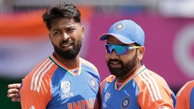 India's Hardik Pandya, left, celebrates with captain Rohit Sharma during T20 World Cup (PTI) India's Hardik Pandya, left, celebrates with captain Rohit Sharma during T20 World Cup (PTI)