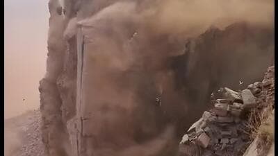 The explosion at the hillock, (HT Photo) The explosion at the hillock, (HT Photo)