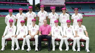 The Australian players pose with Glenn McGrath in their pink caps ahead of the fifth Test vs India (Getty Images) The Australian players pose with Glenn McGrath in their pink caps ahead of the fifth Test vs India (Getty Images)