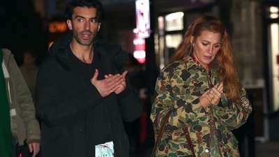 Justin Baldoni and Blake Lively on the sets of It Ends With Us