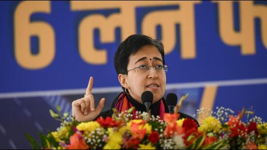 CM Atishi accused the central government of not addressing the demands of protesting farmers in Punjab. (Sanchit Khanna/HT PHOTO)