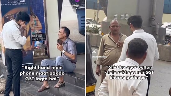 Content creator Aryan Kataria pranked people on the street by informing them of bizarre things that could attract GST. (Instagram/katariaaryann)