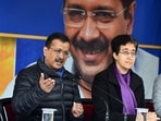 Aam Aadmi Party (AAP) national convener Arvind Kejriwal with Delhi chief minister Atishi. Aam Aadmi Party (AAP) national convener Arvind Kejriwal with Delhi chief minister Atishi.