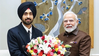 Singer-actor Diljit Dosanjh met Prime Minister Narendra Modi, in New Delhi on Wednesday. (Diljit Dosanjh - X) Singer-actor Diljit Dosanjh met Prime Minister Narendra Modi, in New Delhi on Wednesday. (Diljit Dosanjh - X)
