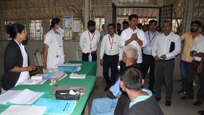 Abitkar’s announcement came during his visit to RMH and Aundh District Hospital where he reviewed the existing facilities. (HT PHOTO)