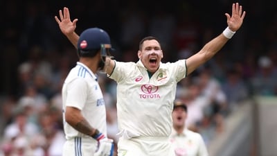 Scott Boland has the wood over Virat Kohli (AFP) Scott Boland has the wood over Virat Kohli (AFP)