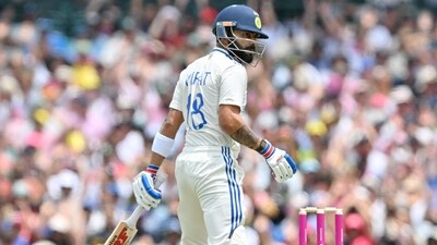India's Virat Kohli looks back after his dismissal during day one of the fifth Test match between Australia and India (AFP) India's Virat Kohli looks back after his dismissal during day one of the fifth Test match between Australia and India (AFP)