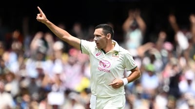 Scott Boland picked four wickets for the hosts and Mitchell Starc struck thrice. Meanwhile, skipper Pat Cummins took two wickets. (AAP Image via REUTERS)