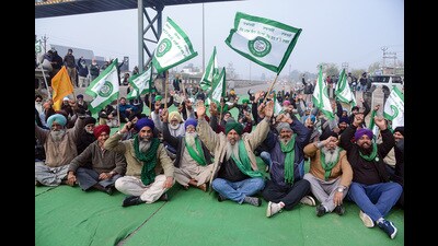 Jalandhar, Dec 30 (ANI): Farmers raise slogans during a sit-in protest for the 'Punjab Bandh' call given by the Kisan Mazdoor Morcha (KMM) and the Samyukt Kisan Morcha (SKM) in support of Jagjit Singh Dallewal, who has been holding a hunger strike for more than a month over various demands, in Jalandhar on Monday. (ANI Photo) (Sunny Sehgal) Jalandhar, Dec 30 (ANI): Farmers raise slogans during a sit-in protest for the 'Punjab Bandh' call given by the Kisan Mazdoor Morcha (KMM) and the Samyukt Kisan Morcha (SKM) in support of Jagjit Singh Dallewal, who has been holding a hunger strike for more than a month over various demands, in Jalandhar on Monday. (ANI Photo) (Sunny Sehgal)