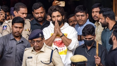 Allu Arjun was arrested on December 13 and released on interim bail on December 14 in connection to the Sandhya Theatre stampede case. (PTI) Allu Arjun was arrested on December 13 and released on interim bail on December 14 in connection to the Sandhya Theatre stampede case. (PTI)