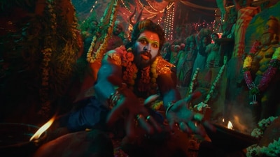 Pushpa 2 The Rule song Gango Renuka Thalli: Allu Arjun dresses up in a saree for the song honouring Gangamma Thalli. Pushpa 2 The Rule song Gango Renuka Thalli: Allu Arjun dresses up in a saree for the song honouring Gangamma Thalli.