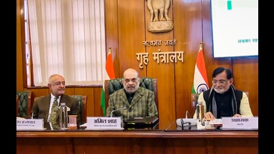 Union Home Minister Amit Shah chairs the 7th meeting of Island Development Agency (IDA), in New Delhi, Friday. (PTI) Union Home Minister Amit Shah chairs the 7th meeting of Island Development Agency (IDA), in New Delhi, Friday. (PTI)