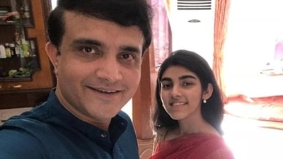 A file photo of Sourav Ganguly and daughter Sana A file photo of Sourav Ganguly and daughter Sana