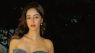 Ananya Panday stunned in a denim-leather ensemble. (Instagram/@priyankakarpadia) Ananya Panday stunned in a denim-leather ensemble. (Instagram/@priyankakarpadia)