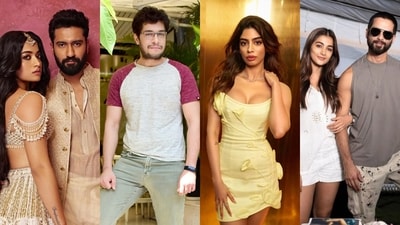 (L-R): Rashmika Mandanna, Vicky Kaushal, Junaid Khan, Khushi Kapoor, Pooja Hegde, Shahid Kapoor (L-R): Rashmika Mandanna, Vicky Kaushal, Junaid Khan, Khushi Kapoor, Pooja Hegde, Shahid Kapoor