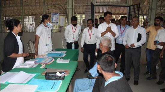 Abitkar’s announcement came during his visit to RMH and Aundh District Hospital where he reviewed the existing facilities. (HT PHOTO)