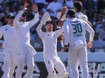 Pakistan were reeling in response to a relentless South African batting performance on the second day of the second Test. (AP Photo/Halden Krog) Pakistan were reeling in response to a relentless South African batting performance on the second day of the second Test. (AP Photo/Halden Krog)