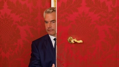 FILE PHOTO: Austrian Chancellor and head of Peoples Party (OEVP) Karl Nehammer leaves a meeting with President Alexander Van der Bellen  in Hofburg Palace in Vienna. (REUTERS)