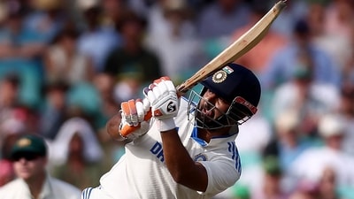 Rishabh Pant hit four sixes on his way to 61(33) in the second innings at the SCG vs Australia. (AFP) Rishabh Pant hit four sixes on his way to 61(33) in the second innings at the SCG vs Australia. (AFP)