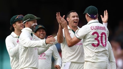 Scott Boland ran riot with the ball in India's second innings, claiming four wickets to break the visitors back. (AFP) Scott Boland ran riot with the ball in India's second innings, claiming four wickets to break the visitors back. (AFP)