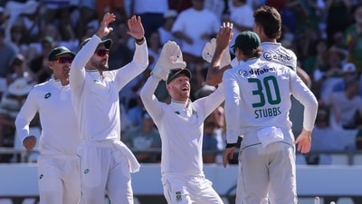 Pakistan were reeling in response to a relentless South African batting performance on the second day of the second Test. (AP Photo/Halden Krog) (AP) Pakistan were reeling in response to a relentless South African batting performance on the second day of the second Test. (AP Photo/Halden Krog) (AP)
