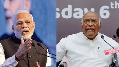 Congress chief Mallikarjun Kharge and PM Narendra Modi. (File) Congress chief Mallikarjun Kharge and PM Narendra Modi. (File)