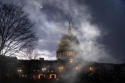 The US Capitol in Washington, DC, US, on Friday, Jan. 3, 2025. A storm sweeping across the central US is threatening to dump several inches of snow on Washington Monday, potentially making for a slippery commute on the day Congress is scheduled to certify the presidential election. Photographer: Kent Nishimura/Bloomberg (Bloomberg) The US Capitol in Washington, DC, US, on Friday, Jan. 3, 2025. A storm sweeping across the central US is threatening to dump several inches of snow on Washington Monday, potentially making for a slippery commute on the day Congress is scheduled to certify the presidential election. Photographer: Kent Nishimura/Bloomberg (Bloomberg)
