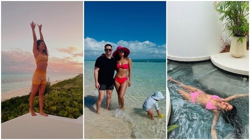 Priyanka Chopra's gorgeous holiday swimsuits. Priyanka Chopra's gorgeous holiday swimsuits.