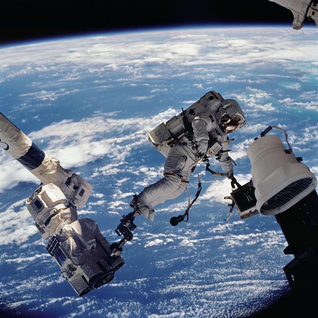 Luca Parmitano on the spacewalk during which his helmet filled up with liquid. (ESA) Luca Parmitano on the spacewalk during which his helmet filled up with liquid. (ESA)