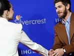 Selena Gomez, left, and Andrew Garfield arrive at the 36th annual Palm Springs International Film Festival Awards Gala on Friday, Jan. 3, 2025, in Palm Springs, Calif. (Photo by Jordan Strauss/Invision/AP)
