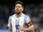 Argentina's forward #10 Lionel Messi gestures during the 2026 FIFA World Cup South American qualifiers football match between Argentina and Peru Argentina's forward #10 Lionel Messi gestures during the 2026 FIFA World Cup South American qualifiers football match between Argentina and Peru