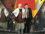 Prime Minister Narendra Modi arrives to take a ride on the Namo Bharat train. Prime Minister Narendra Modi arrives to take a ride on the Namo Bharat train.