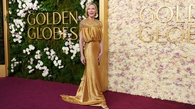 Cate Blanchett arrives at the 82nd Golden Globes. (Jordan Strauss/Invision/AP)