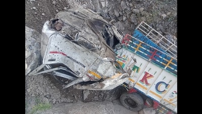 A police team from the Rajban police post arrived at the scene, and with the assistance of local villagers, retrieved the bodies. (HT Photo)