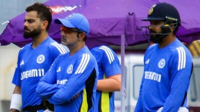 Indian cricket team Head coach Gautam Gambhir with captain Rohit Sharma and Virat Kohli during a practice session (ANI Pictures Wire) Indian cricket team Head coach Gautam Gambhir with captain Rohit Sharma and Virat Kohli during a practice session (ANI Pictures Wire)