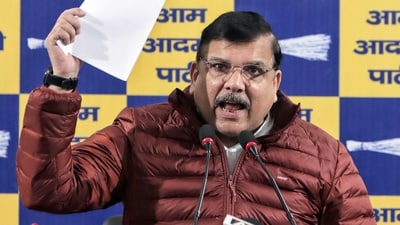 Aam Aadmi Party (AAP) MP Sanjay Singh addresses a press conference. (File image) (PTI) Aam Aadmi Party (AAP) MP Sanjay Singh addresses a press conference. (File image) (PTI)