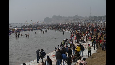 According to the North Central Railway, around 40 crore people are likely to attend the mega fair, held every 12 years. (HT File Photo) According to the North Central Railway, around 40 crore people are likely to attend the mega fair, held every 12 years. (HT File Photo)