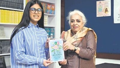 Neel Kamal Puri encouraging young author Ambreen Sidhu at the launch of her second book at Bahrisons, Chandigarh. PHOTOS: HTCS Neel Kamal Puri encouraging young author Ambreen Sidhu at the launch of her second book at Bahrisons, Chandigarh. PHOTOS: HTCS