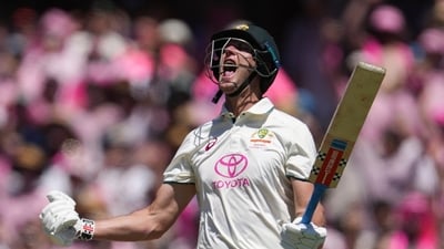 Beau Webster finished the match in style with a boundary and remained unbeaten on 39 as Australia won the match by 6 wickets. (AP) Beau Webster finished the match in style with a boundary and remained unbeaten on 39 as Australia won the match by 6 wickets. (AP)