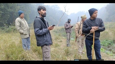 Forest team in a village in Rehmankheda