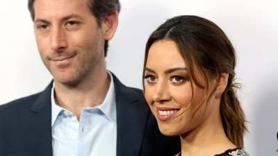 FILE - Aubrey Plaza, right, and Jeff Baena arrive at the premiere of "The Little Hours" at the 2017 Los Angeles Film Festival in Culver City, Calif., on Monday, June 19, 2017. (Photo by Willy Sanjuan/Invision/AP, File) (Willy Sanjuan/Invision/AP)