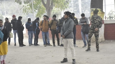 Candidates coming out of Bankipur Girl's High School in Patna where BPSC 70th prelims re-exam was held. (Santosh Kumar ) Candidates coming out of Bankipur Girl's High School in Patna where BPSC 70th prelims re-exam was held. (Santosh Kumar )