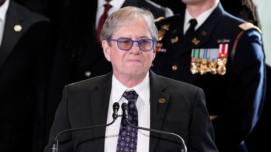 James "Chip" Carter, the late president's son bid goodbye to him in a speech(Alex Brandon/Pool via REUTERS)