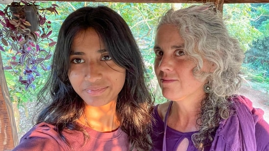 Sneha Enrique Vidal, left, a 21-year-old girl from Spain who was adopted as a child from Odisha by a Spanish couple and has now returned to Bhubaneswar to find her biological parents. (PTI)