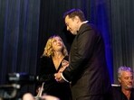 Elon Musk, CEO of Tesla, right, presents Italy's Prime Minister Giorgia Meloni with an award during the Global Citizen Awards dinner, Monday, Sept. 23, 2024, in New York Elon Musk, CEO of Tesla, right, presents Italy's Prime Minister Giorgia Meloni with an award during the Global Citizen Awards dinner, Monday, Sept. 23, 2024, in New York