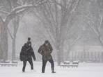 People make their way during a winter snow storm in Washington, Monday, Jan. 6, 2025. (AP Photo/Matt Rourke) People make their way during a winter snow storm in Washington, Monday, Jan. 6, 2025. (AP Photo/Matt Rourke)