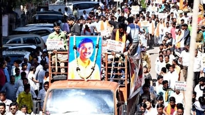 Massive all-party march in Parbhani over Beed sarpanch’s murder